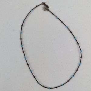 Express Choker Beaded Necklace Blue Brown